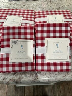 Pottery Barn Kids Red & White Gingham Organic Duvet Cover